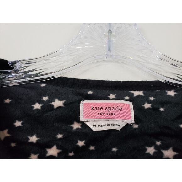 (Ju) Kate Spade Womens Pajama Top Sweater Size M Ultra Soft Fuzzy Cozy Star Slit - Picture 4 of 6